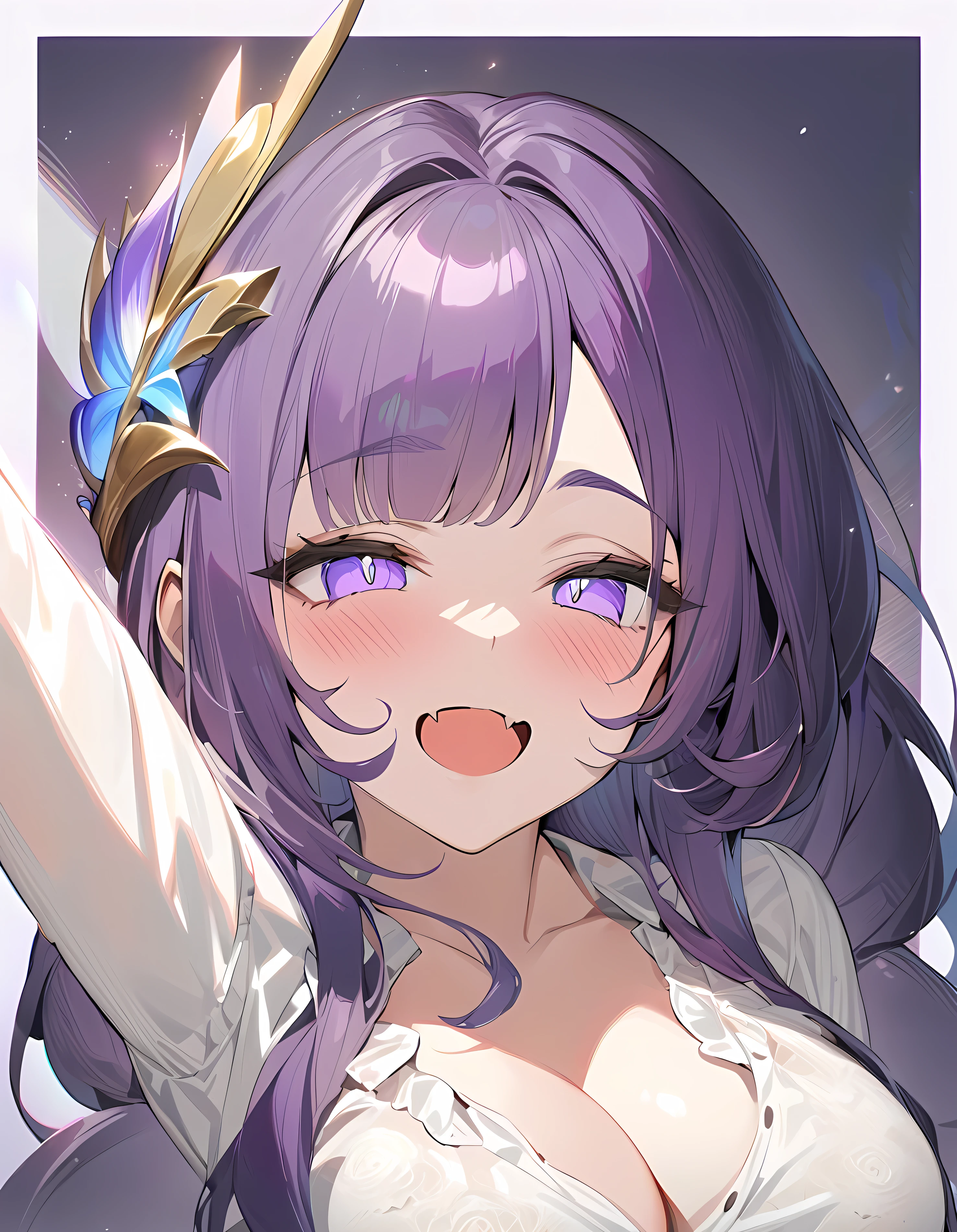 elysia, long dark purple hair, beautiful face,smiling,close up to hips, perfect breast, sitting on sofa, wearing beautiful white shirts, (open mouth:1.4),illustration,detailed textures(realists),ultra-detailed,portrait style,vivid colors,soft lighting, blushing, mature, (tight bras), (tight breasts), little fang, lewd bras, (Queen of Beauty:1.7), perfect bras, perfect teeth, perfect quality, perfect smile, queen of cuteness:1.7, (kissing the viewer:1.9), loving the viewer:1.7, (lewd face:1.6), (perfect double penetrated breast:0.9), ((busty body:1.6)), ((goddess of Beauty:1.5)), (ahegao:1.7), ((hard laughing:1.8)), ((laughing really hard:1.9)), ((busty breast:1.7)), ((arm up)) with her breasts ((bouncing:1.6x2)), (arm up), arm in frame:1.3, ((knocked up:1.6)), (masturbation:1.7), lewd mind:1.6, chocked