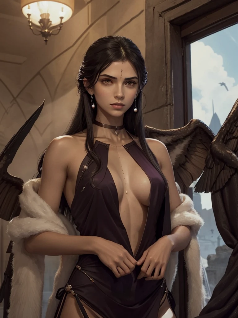 Azriel is a men described as classically beautiful, but almost unreadable. He is tall, with dark hair, tanned skin, and massive Illyrian wings. His eyes are hazel and the planes of his face are said to be elegant. He has a brutal scar on his right arm.
Azriel is surrounded by shadows. Illyrian warriors often carry a siphon, to channel their raw power into something useful. Azriel requires seven cobalt stones.