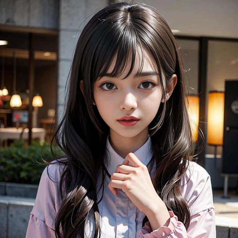 1 girl、It's Tokyo Street、city View、夜のcity View、Neon Street、Upper part of the body、close up、a smile、、(8K、original photography、Top quality、masterpiece:1.2)、(Realist、フォトRealist:1.37)、Highly detailed eyelash rendering、(((Top image quality))), (beautiful hair), (perfect Anatomy), (Practical), (Dynamic angle), The pose is seductive,perfect, look、Top quality、High resolution、