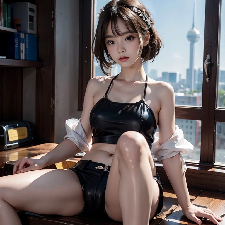 1 girl、It's Tokyo Street、city View、夜のcity View、Neon Street、Upper part of the body、close up、a smile、、(8K、original photography、Top quality、masterpiece:1.2)、(Realist、フォトRealist:1.37)、Highly detailed eyelash rendering、(((Top image quality))), (beautiful hair), (perfect Anatomy), (Practical), (Dynamic angle), The pose is seductive,perfect, look、Top quality、High resolution、