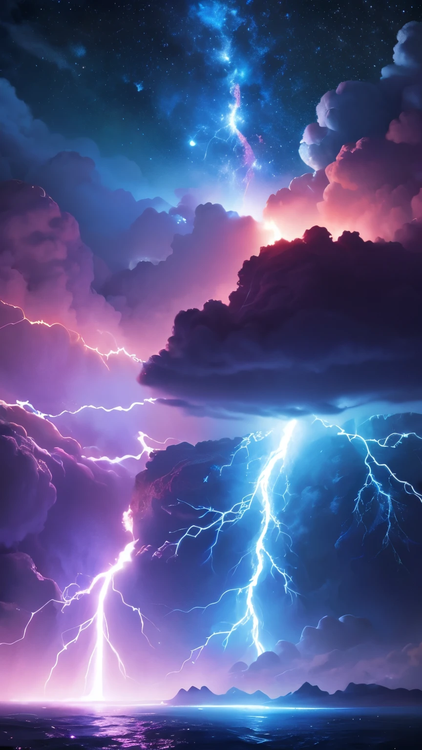 Supernova universe mysterious Fantasy thunder inflammation water