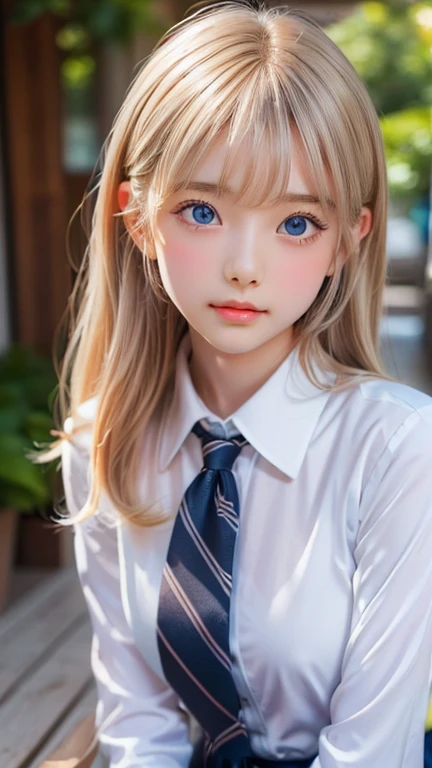 ((sfw: 1.4)), (( detailed face, cute face, detailed face, professional photography)), (Tie, Business Suit), ( full body : 1.3), (( Shiny platinum blonde silk hair, beautiful shiny bangs, big clear sky blue eyes, very beautiful bright eye highlights, 1 Girl)), Ultra High Resolution, (Realistic: 1.4), RAW Photo, Best Quality, (Photorealistic Stick), Focus, Soft Light, (()), (( (young face))), (surface), (depth of field), masterpiece, (realistic), woman, bangs, ((1 girl))