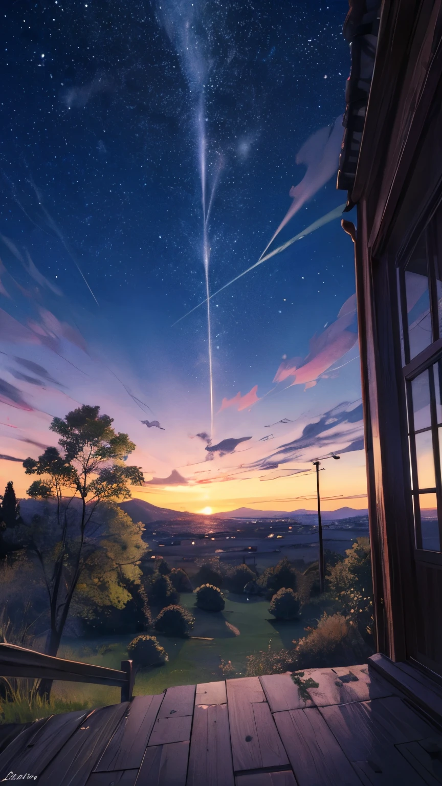 Una noche,cielo estrellado,Paisaje,hermosa vista,en el bosque