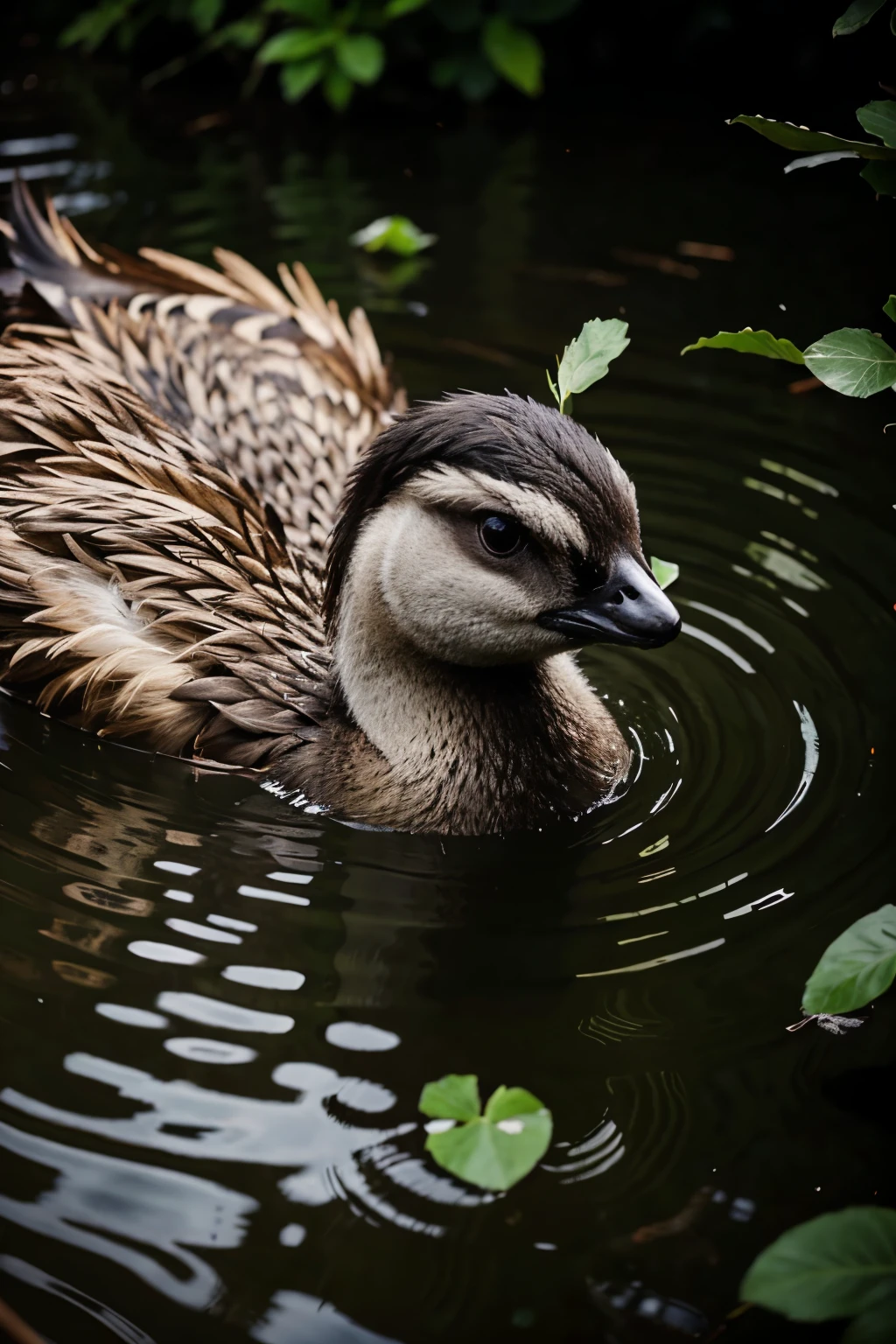 Buatkan foto bebek