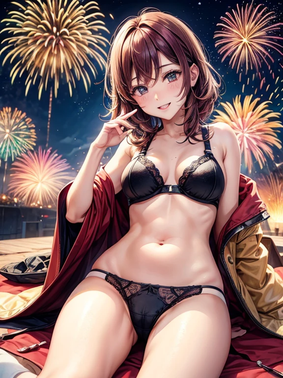 1 female Coloring underwear Fireworks Festival laying on back
