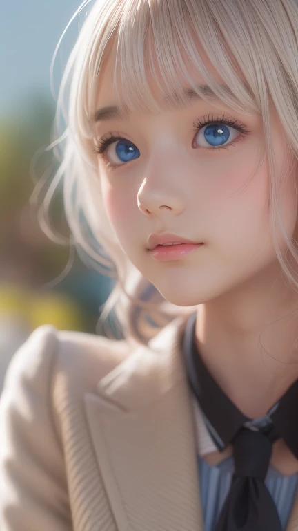 ((sfw: 1.4)), (( detailed face, cute face, detailed face, professional photography)), (Tie, Business Suit), (from side) , ( full body : 1.3), (( Shiny platinum blonde silk hair, beautiful shiny bangs, big clear sky blue eyes, very beautiful bright eye highlights, 1 Girl)), Ultra High Resolution, (Realistic: 1.4), RAW Photo, Best Quality, (Photorealistic Stick), Focus, Soft Light, (()), (( (young face))), (surface), (depth of field), masterpiece, (realistic), woman, bangs, ((1 girl))