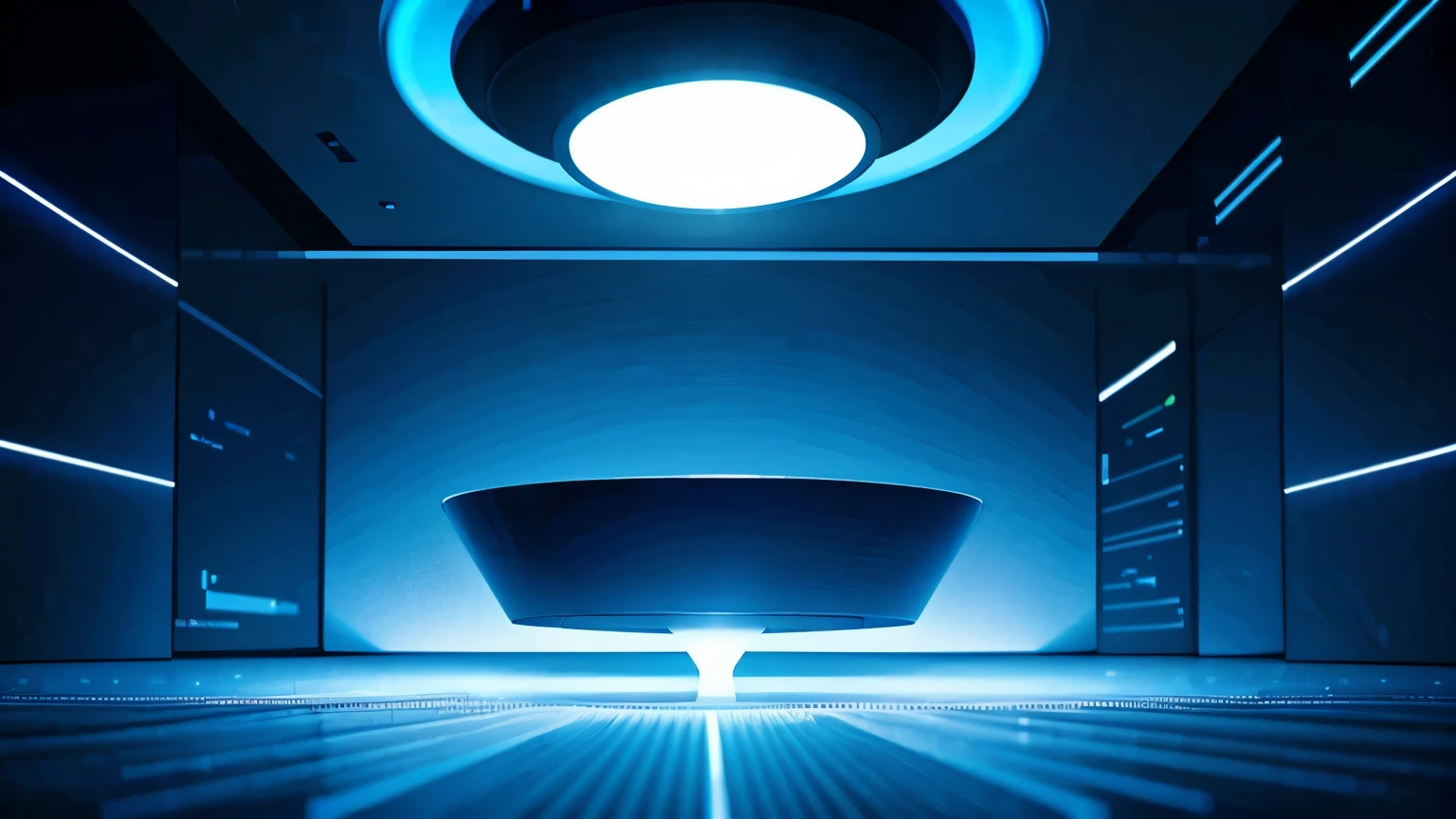 technology blue future technology digital future lighting scene business background ，Abstract round stage，Gorgeous lighting。geometry