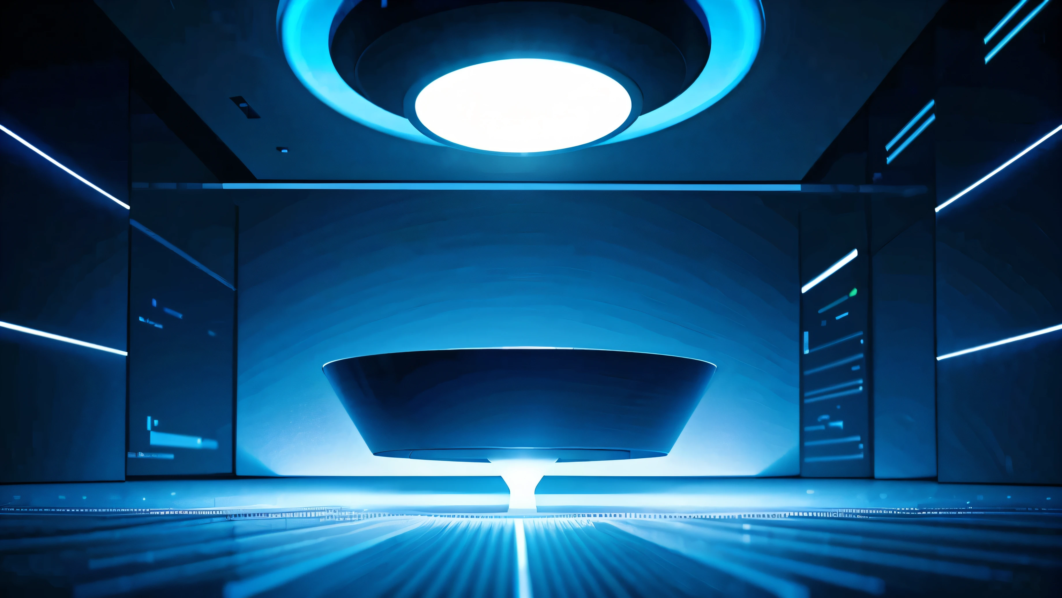 technology blue future technology digital future lighting scene business background ,Abstract round stage,Gorgeous lighting。geometry