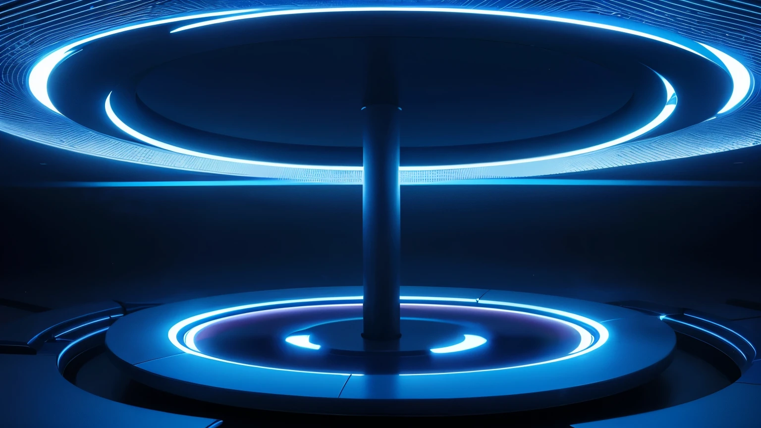 technology blue future technology digital future lighting scene business background ，Abstract round stage，Gorgeous lighting。geometry
