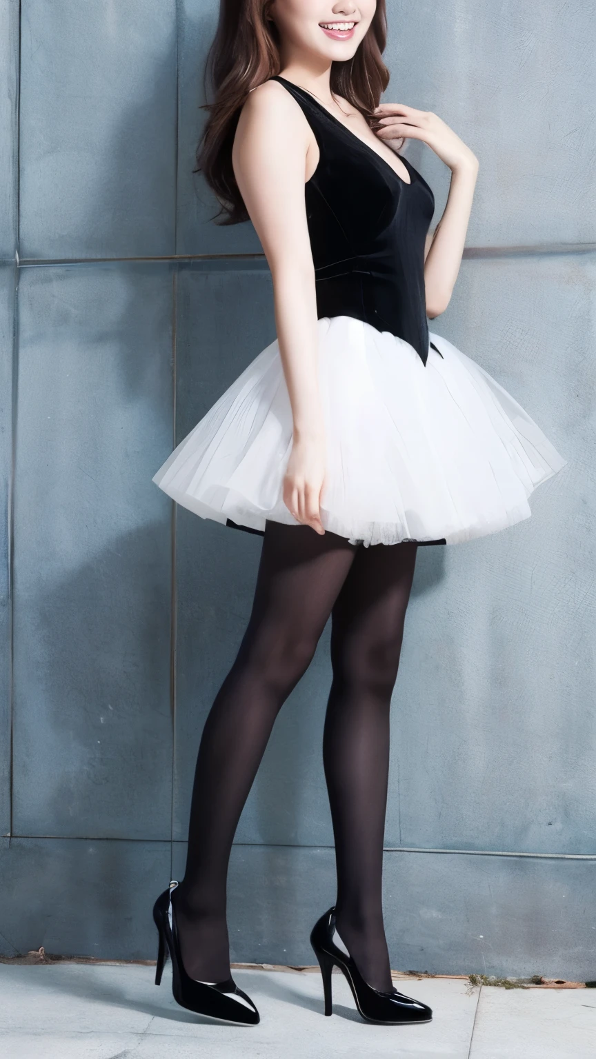 Bunny girl:1.5,Wearing black tights:1.5,Wearing black high heels,The best smile:1.5,Slender figure:1.5