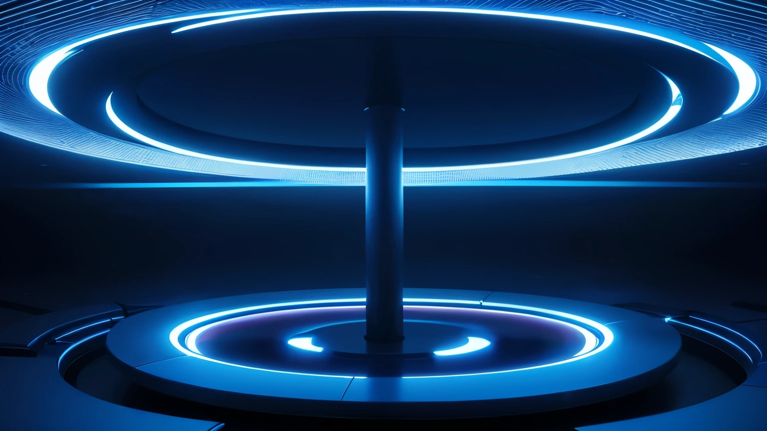 technology blue future technology digital future lighting scene business background ，Abstract round stage，Gorgeous lighting。geometry