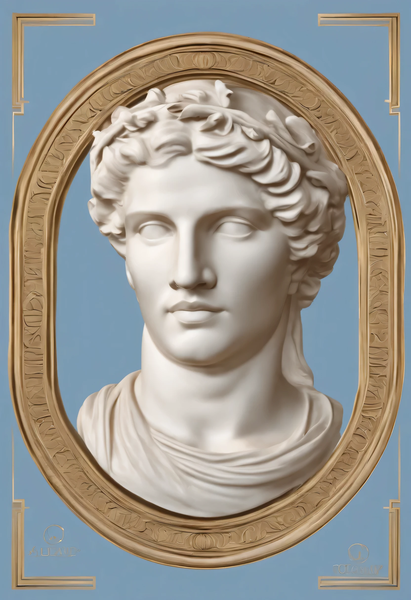 The logo consists of a symbol of a stylized male face, representando serenidade e sabedoria. The face is in profile, with soft features and calm expression. Acima do rosto, there's a little olive branch, a classic symbol of peace and wisdom in ancient Greek culture, which is also associated with stoicism. The logo background is a soft shade of light blue, transmitindo calma e serenidade. O nome do canal, "Estoicos", is written in an elegant and simple font below the face, em uma cor que contrasta suavemente com o fundo. Essa logo transmite a ideia de tranquilidade, sabedoria e serenidade, elementos fundamentais do estoicismo. She is easy to recognize and memorable, sendo ao mesmo tempo elegante e significativa para o tema do canal.