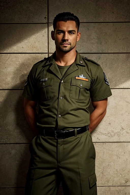 man, human, 30s, solid, prison guard