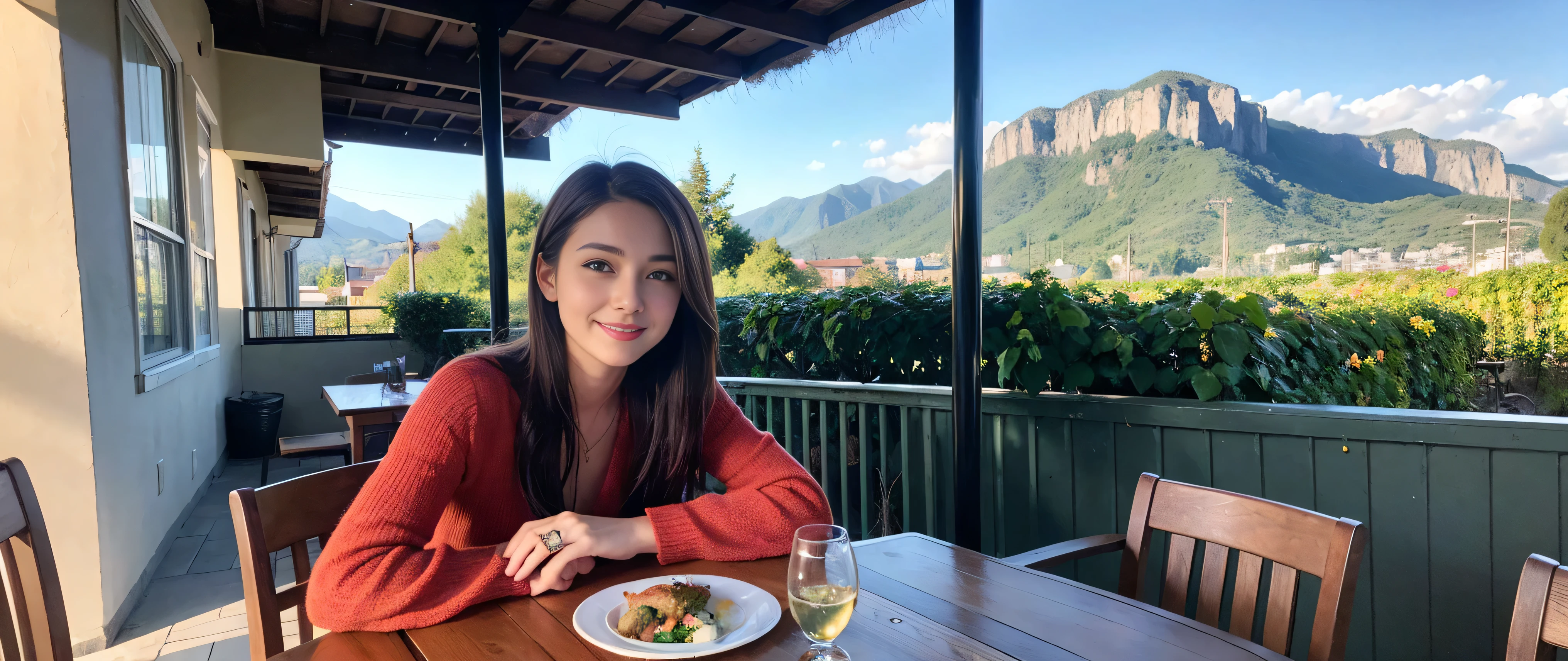 ((highest quality、8k、masterpiece:1.3))、1 male、1 female、Couple、Spouse、Couple、The body is slim、((Bob Hale、Straight hair:1.2)), (Realistic, Intricate details:1.2), Wine glass on the table、Shine light on your face、 Amazing view of the sunset sky and clouds、Amazing mountain views、A bright smile、The wonderfulness of smile、Bright image、The beauty of wine, Beautiful Face, blue eyes, The light shines on your face, Blushing, short hair,Bright Face、 (Age 37), 39 years old, red wine 、Appetizers、Italian food、Wine bottle、Champagne、sparkling wine、Two beauties、Brown Hair、Shortcuts、Long sleeve shirt、dress、Pretty Woman 1, (Slim face), (The body is slim), (Brown Hair), (Shortcuts), cheeks turn a little red,Attractive beauty、restaurant, In a prominent place (From the waist up) Nova Frog Style, actress, model, Upper Body, White wine, slim, wine glass, A wine glass placed in the center, smile, (smile: 1.15), Beautiful fine grain, Depth f/2,saturation, High Contrast, Strong light and shadow,Moist Body:1.5、3D texture、Delicate eyes、Brown Hair、The hair is very shiny、