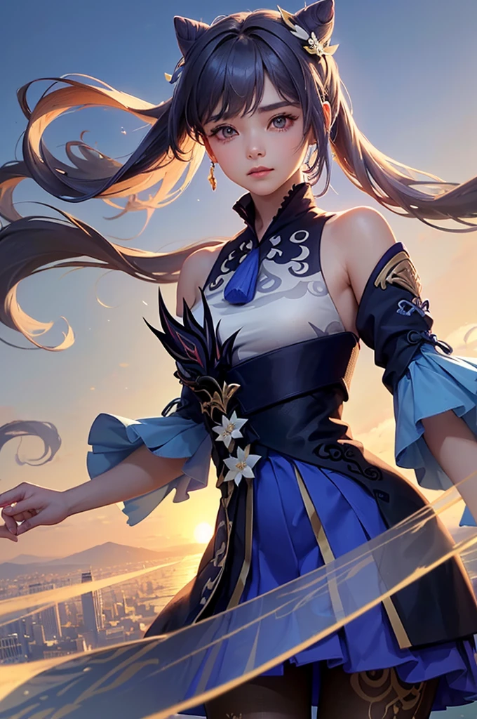 [keqingrnd]:1.5,((masterpiece,highest quality,Highly detailed images,Beautiful images))1.4(keqing images、Cities with waterways、Beautiful waterways、The wind is blowing、Overall dim lighting、Backlight、A fantastic atmosphere、Thick Fog、Dust flutters)1.3,(Close-up)1.1
