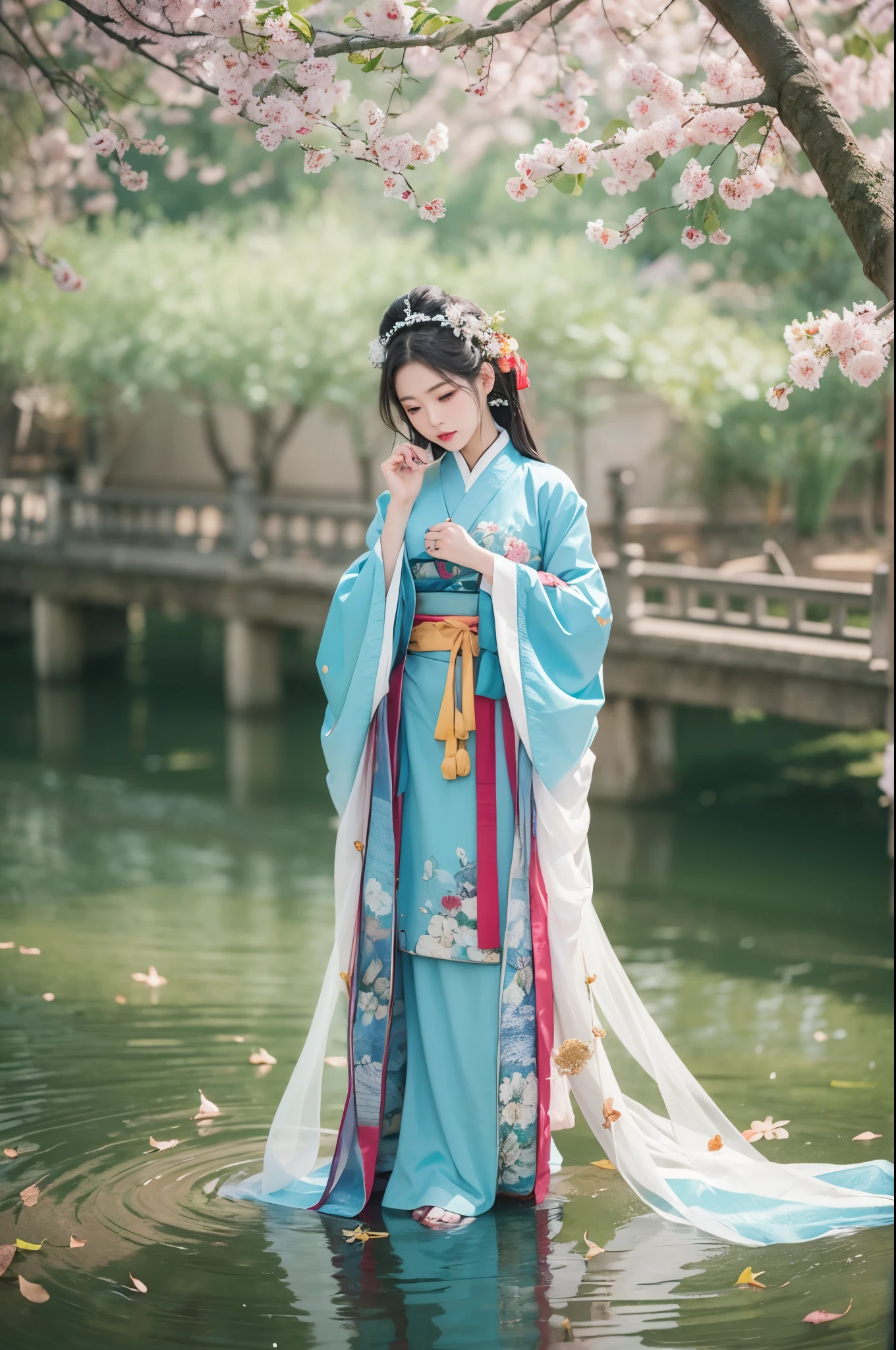 Best quality,masterpiece,Real photography,Official Art,Perfect girl,Professional photography,Photographic pose,Hanfu