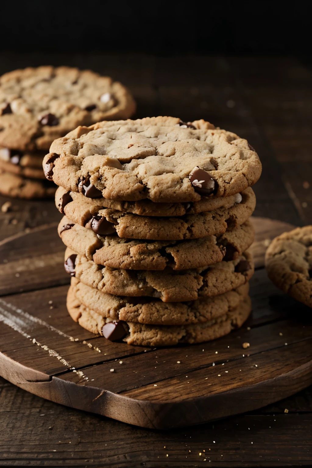 vegan cookies on a dark wooden table