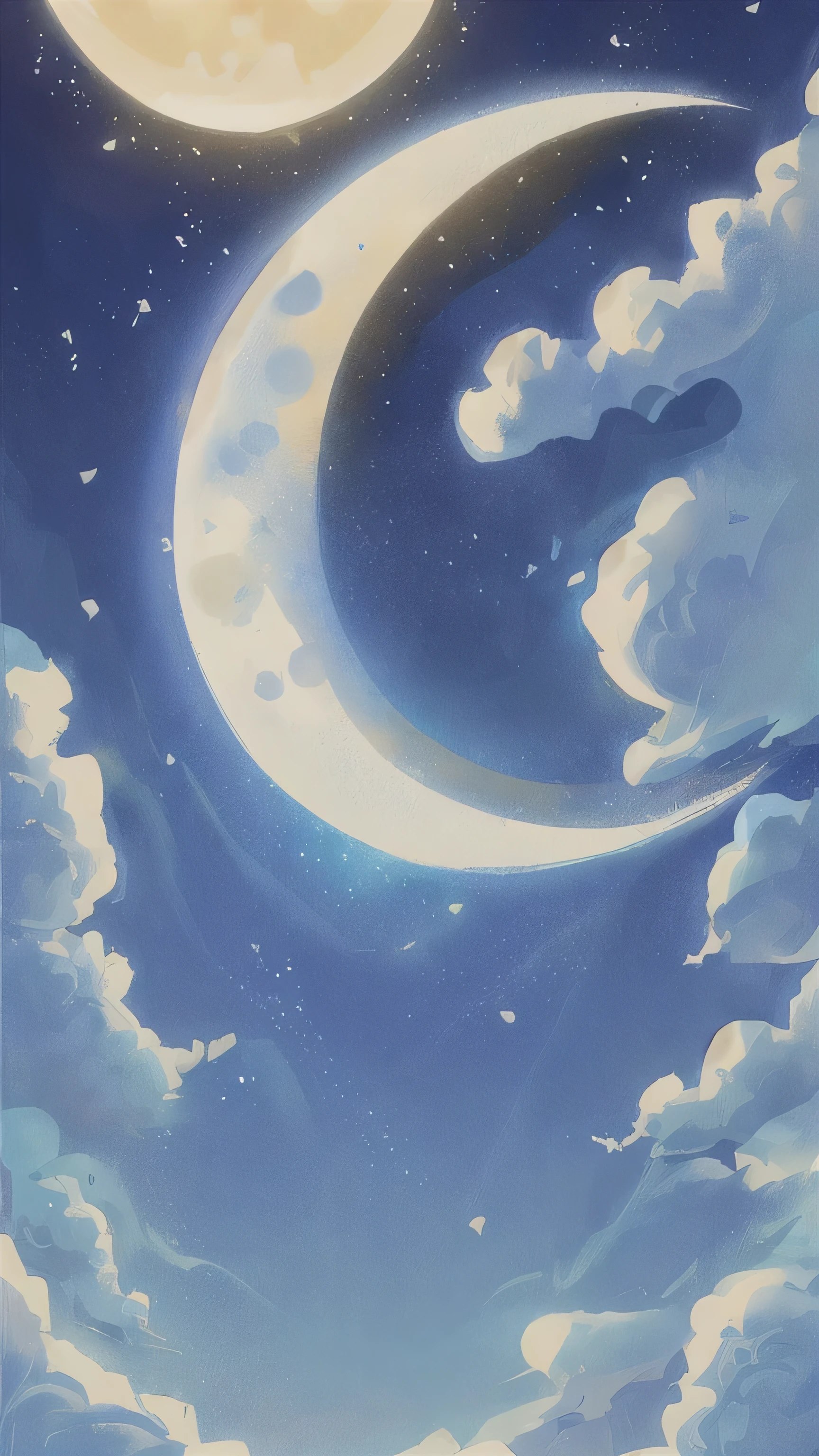 Fantastical、a moon、Good luck art、Beautiful fece、Radiant.