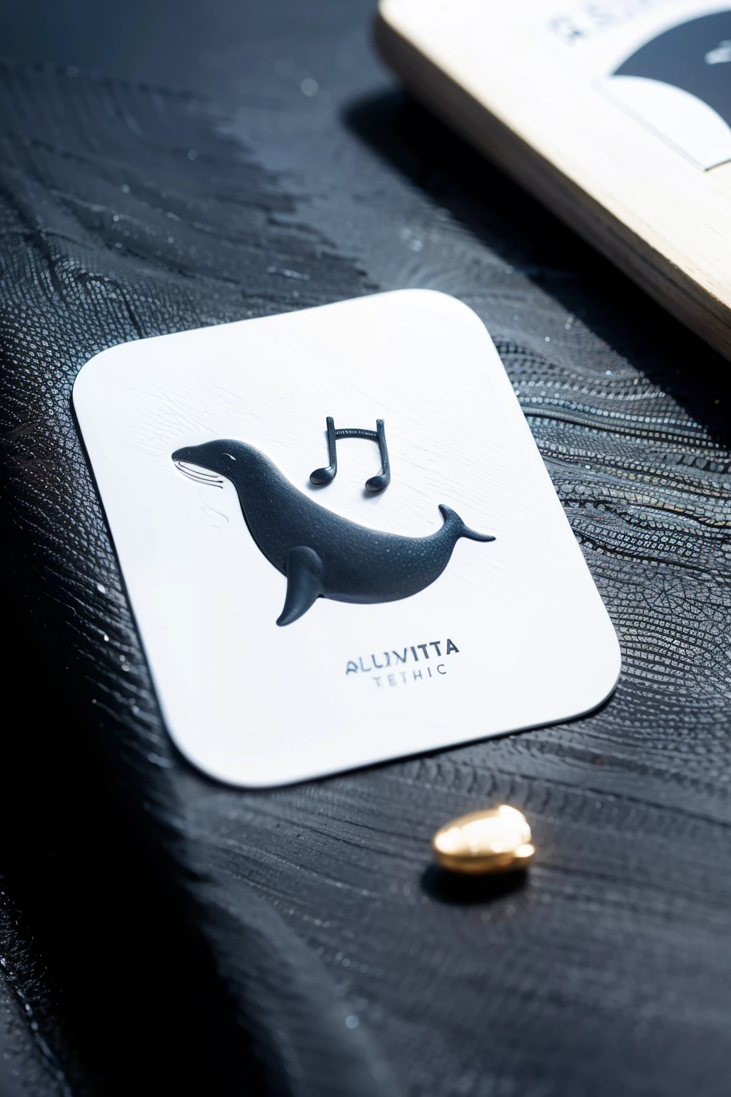A little whale logo shaped like a music symbol