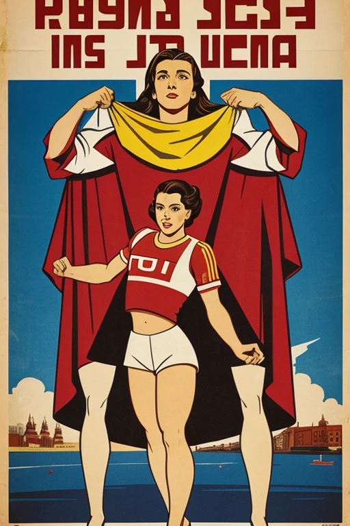 propaganda poster with text in Spanish about Russia insulting the United States for the Olympic games that Russia won in the 20th century