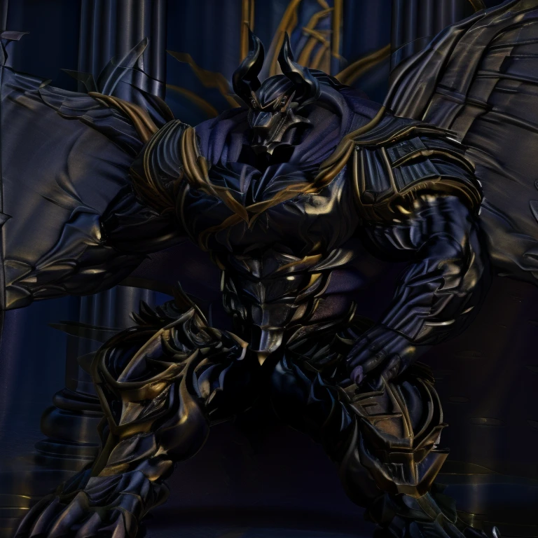 demon lord dragon batzz, (masterpiece, best quality, detailed:1.2) nj5furry, detailed full body, mechanical armor, glowing wide and heavy armor, wears full body armor. massive muscles, huge pecs, chiseled abs, huge pectorals, exaggeratedly huge muscles. wearing a cloak. unusually developed muscular body big muscle, pecs, triceps, traps, waist narrow, unusually developed muscular body, The claws are sharp, Sharp teeth, Spread wings, It has wings. have big wings, FULL BODY, giant, huge body, long legs, battlefield, sitting on the throne,