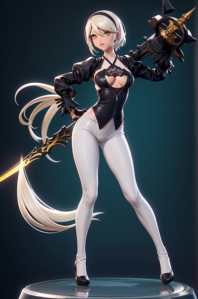 Mini nier automata, ((nier automata)), solo, ray tracing, Estilo 3D, 3DMM, ((oses por foto)), corpo inteiro,(Front view),(Costas Issue), (Emist on the left), mostrar barriga lisa, (((poses por foto))),(seios muito grandearriga perfeita, olhos perfeitos e simetricos, (perfect handuturistic sword in hand)), ((cabelos curto)),((Roupas de bruxo abertas)),roupa branca com bordas texturizadas, pele clara, luemas detalhadas, White thigh-high tights with trim, emestido aberto em "em", cintura fina, pernas grande, low water, Show legs to the top of the waist, (tecido partido caindo sobre as pernas),((top aberto)),pele ultra realista, olhos realistas humano,pele ultra realista,((blusa listrada)),traje super sensual,(faixas em torno dos seios), colorida,(pubis com muito volume),(extremamente sensual),(very sensual),(((Big tits))),(((cabelo dividido em dois))),((((roupa social, aberta nos seios e na frente)))),(((blue, cyan,red and purple clothes))),(((fendas sobre os seios))),(((faixas caindo da cintura com detalhes nas pontas))),(((top com abertura enorme no meio))),(black skin, short hair),((sexy langeries)),(((enorme fenda entre os seios))),(((opening to the top of the hip))),(((White tight leggings extremely marking the waist and pubic area))),(((fendas detalhadas e com desenhos))),(((leggings that clearly shape the curves of the body until they touch the breasts))),(((decotes extremos))),(((top com muitos detalhes e aberto))),(((cinturinha))),(((cabelo divido em dois))),(((duas cores))),(((detalhes intrincados))),(((darkness))),(((costume with high level of detail, vincos e sobrecosturas))),(castlevania),(morigan aensland),(((top com shapes variados)))),(((Mostrando as pernas))),((((Wonderful)))),((Mercy in sexy pose)),(((pubis repartido e inchado))),sudadera con capucha leggings cuerpo tonificado,((cinto grande empurrando seios para cima)), (legging bipartida na vertical),(decotes extremos),(((cruise monokini))),((neon white ciborg)),(moda ciborg)