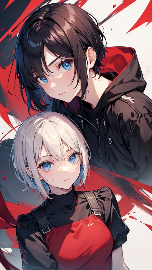 Highest quality Short hair Neutral face male Red and blue eyes I don't have anything kind 15 years old