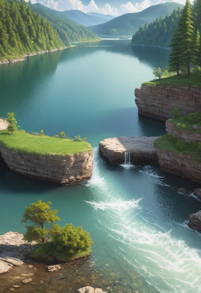 landscape,water,(Extremely detailed CG unity 8k wallpaper), The most beautiful works of art in the world,Professional Majestic Oil Painting,Wheels within wheels, High Detail, Clear focus, Dramatic, Realistic Art