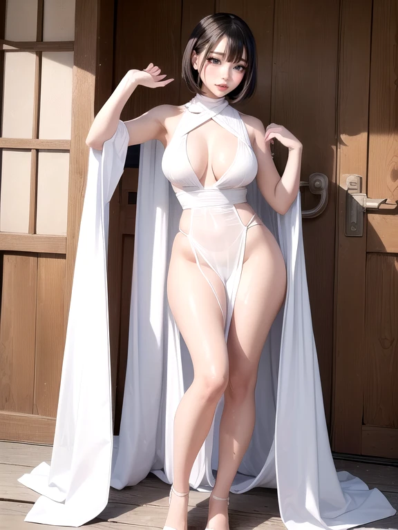 32-year-old Japanese woman,(非常にdetailedな肌)(Beautiful female body)(美しいBig Breasts)(Big Breasts)(Pale skin)(Pointed Chest),(Erect nipples)(Best image quality)(Hyperrealist portrait),(8k),(Ultra-realistic,最high quality, high quality, High resolution)(high quality texture)(Attention to detail)(Beautiful details)(detailed,Extremely detailed CG,detailed Texture)(Realistic facial expressions,masterpiece,in front,dynamic,bold),(((short pixie cut))),(Very thin hair)(Super Straight Hair:1.5)( sleek bangs,Very light coppery amber hair,Hair in one eye) (((Wear a white dress shirt))) (((Her nipples are wet and visible))) (((The lower half of the body is bare))) (((Accentuate the crotch)) (((in front傾いてお尻を突き出す))) (((Side view))) (((彼女はAccentuate your butt為に腰を反らせている))) (((The lines of the body are clearly visible)))、(((Depiction of beautiful fingers))) (((Beautiful body depiction))) (((Accentuate your thighs)))(((I can see your thighs)))(((Accentuate your butt)))、(((Full body photo)))、(((Low angle photo)))、(((Correct ankle orientation)))(((The correct number of legs))) (((Accurate Body Composition))) (((正確な橫からのFull body photo)))