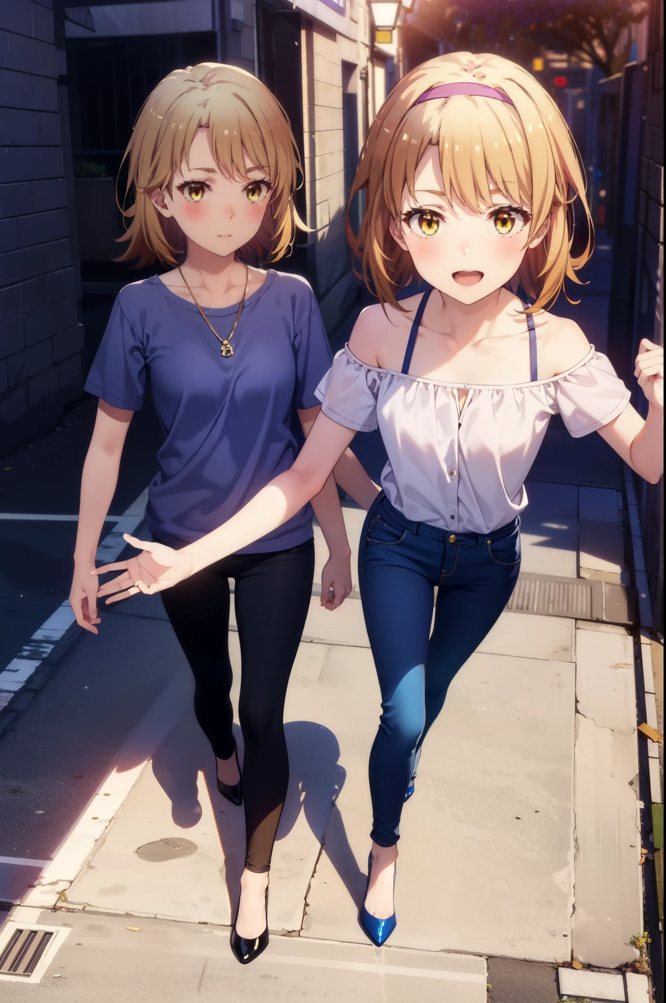 Irohaisshiki, isshiki iroha, One Woman,short hair, Brown Hair, (Brown eyes:1.5), happy smile, smile, Open your mouth,White hat,Yellow Tank Top,Locket Necklace,Long skirt,Heeled Sandals,Palm tree,True Summer,Daytime,Clear skies,Walking,whole bodyがイラストに入るように,
break outdoors,In town,Tropical,Okinawa Kokusai Street,
break looking at viewer,whole body,
break (masterpiece:1.2), Highest quality, High resolution, unity 8k wallpaper, (figure:0.8), (Beautiful attention to detail:1.6), Highly detailed face, Perfect lighting, Highly detailed CG, (Perfect hands, Perfect Anatomy),