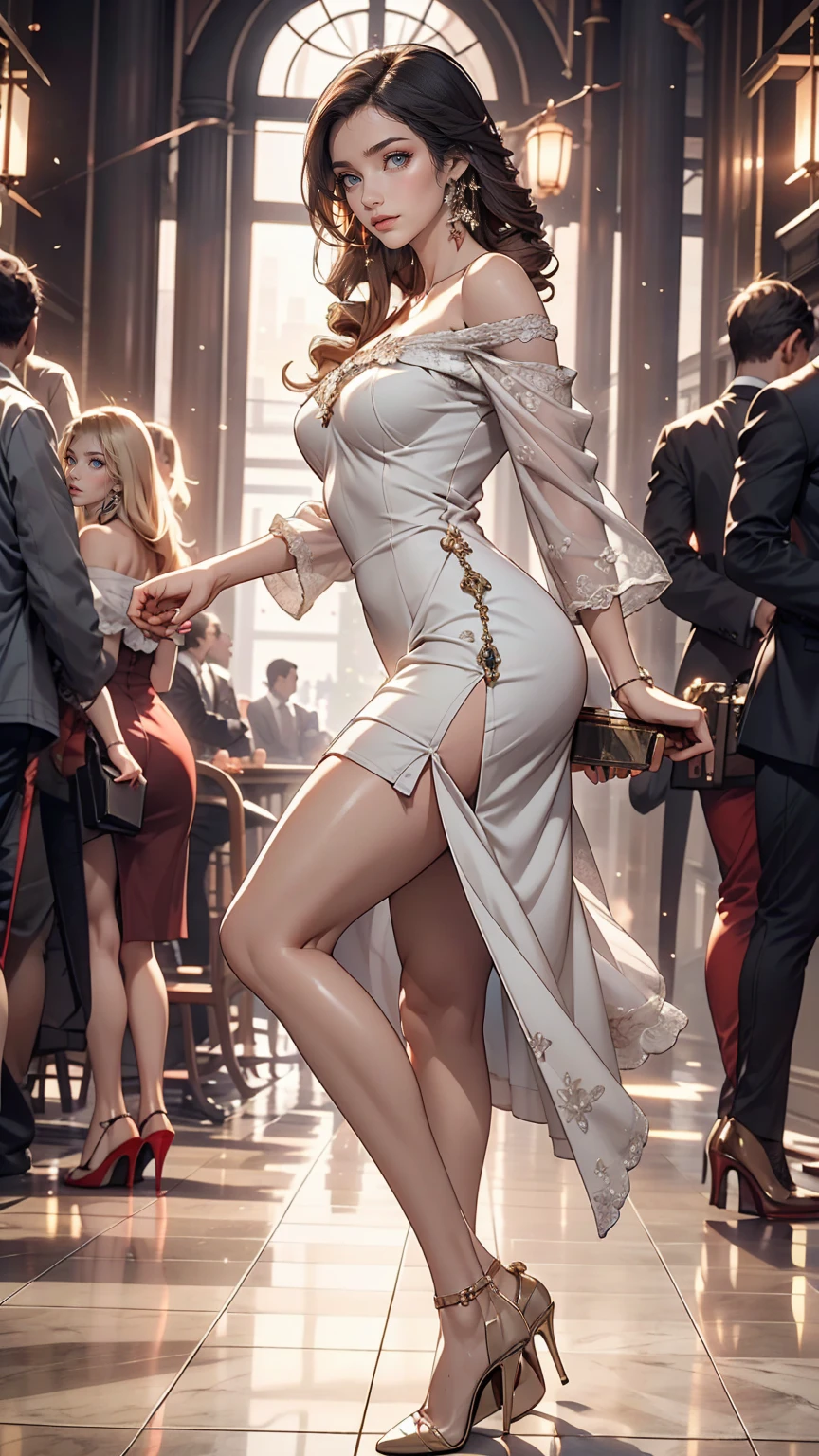 annette_war, ,Annette (Fire Emblem), 1girl,red sheer see-through tight-fitting plunging deep-v provocative cocktail dress,white elbow gloves,singing,classic microphone,1920s night club,art deco interior,vibrant atmosphere,smoke-filled room,dimmed lights,sparkling chandeliers,dancing couples,arched doorways,velvet curtains,jazz music,floral arrangements,checkered dance floor,overflowing champagne glasses,vintage bar counter,high-back chairs,feathered headbands,glamorous decor,gleaming polished floors,energetic crowd,exquisite stage backdrop,bar counter with gleaming crystal glasses,dapper gentlemen,elegant ladies in fringed dresses,whispered conversations,laughter and applause,soothing jazz melodies,swinging jazz band,enthusiastic applause,teasingly slow tempo,exquisite vocal talent,resonating melodic voice,charming charisma,breathtaking evening gown,mesmerizing performance,raucous cheers and claps,melodies floating in the air,bubbly laughter,lively ambiance,moments frozen in time,vintage charm,boundless elegance,(best quality,4k,8k,highres,masterpiece:1.2),ultra-detailed,(realistic,photorealistic,photo-realistic:1.37),portraits,art deco color scheme,soft warm lighting,vibrant reds and golds,subtle shadows and highlights,joyful atmosphere
