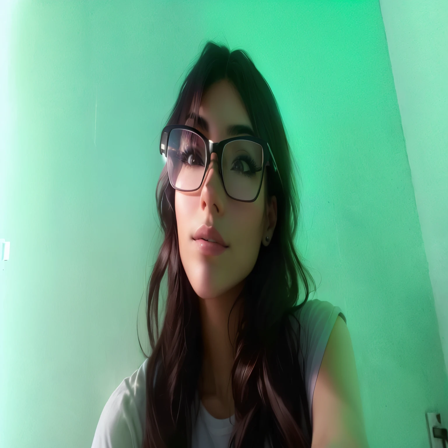 arafed woman con gafas and a pink shirt is holding a cell phone, imagen de muy muy baja calidad, alani guillen, con gafas, headshot foto de perfilture, foto frontal, imagen de perfil, girl con gafas, foto de baja calidad, foto de perfilture, con gafas on, foto de perfil, foto tomada en 2 0 2 0, estefania villegas burgos
