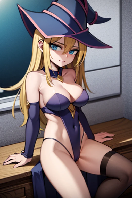 sexy dark magician sitting showing vagina