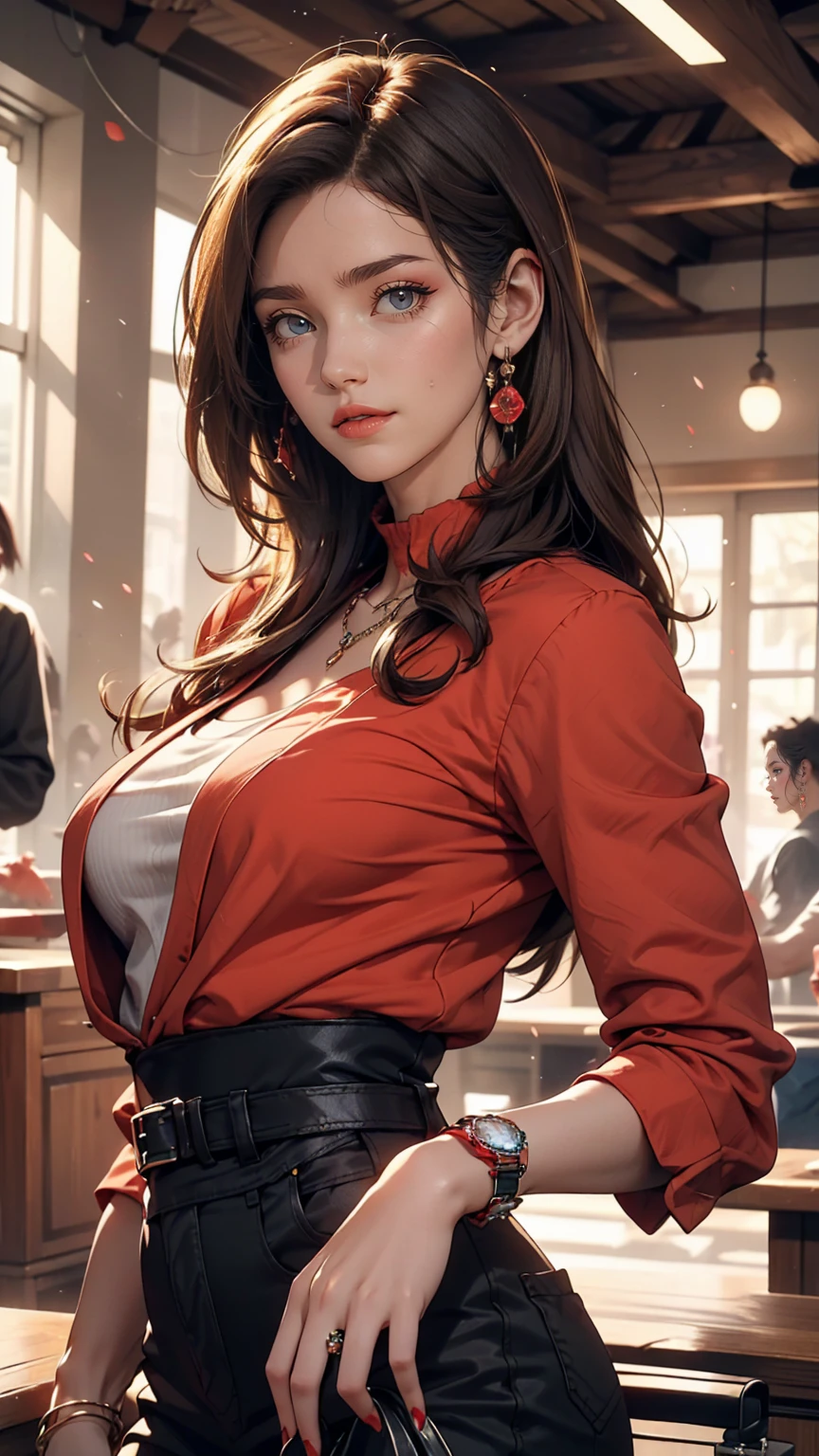 ((最high quality, 8K, masterpiece: 1.3, Ultra HD, high quality, 最high quality, High resolution, realism)) 、25-year-old Caucasian female、Brunette、blue eyes、long hair、smile、Sexy proportions、I want my head to stay off screen、Wear accessories on your wrist、Wearing red nail polish、I'm getting a pedicure、Aerial perspective((atmospheric perspective))、smile((smiley))、Background blur((depth of field)、Wear a sheer, off-the-shoulder bodycon top、Wearing Sandals、have a clutch bag、In front of the large tank at the aquarium、Many fish and other creatures swim around、Crystal Earrings((crystal earrings))、Inner Color((colored inner hair))、Long Hair ((long hair))、Dark Blonde、Bangs at the parting((parted bangs))