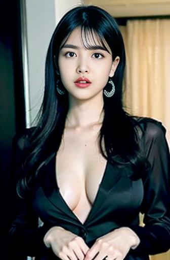 secretary Big Breasts Areola Black Suit office