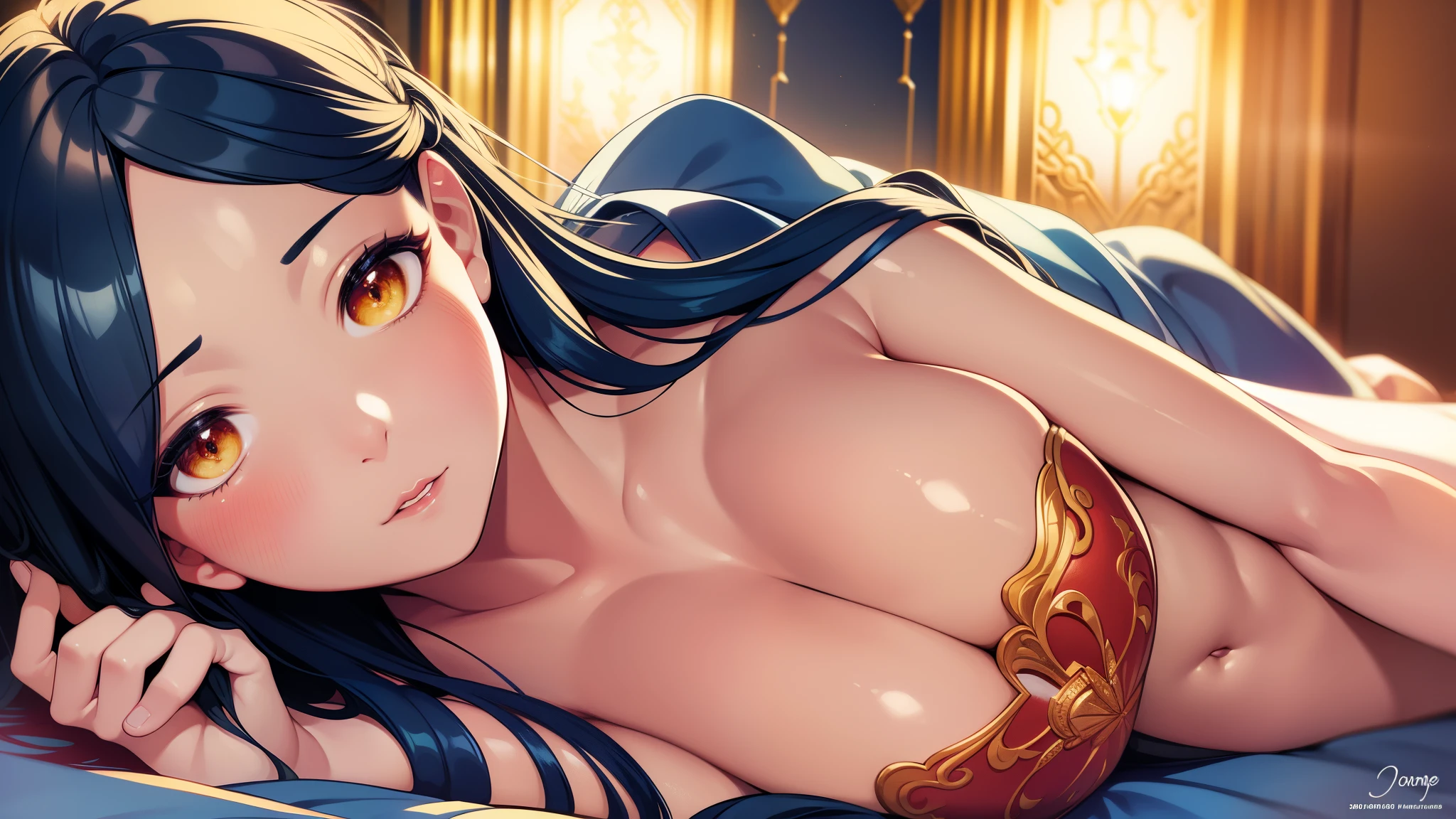 myne, rosemyne, detailed face, blue hair, blue ceremonial clothes, rosemyne bookworm, pregnant belly, (best quality,4k,8k,highres,masterpiece:1.2),ultra-detailed,(realistic,photorealistic,photo-realistic:1.37),portrait, fantasy, detailed clothing, detailed face, detailed eyes, detailed lips, detailed nose, intricate details, highly detailed, jewelry, (delicate:1.2), intricate patterns, soft lighting, warm colors, glowing skin, ethereal, magical, divine
