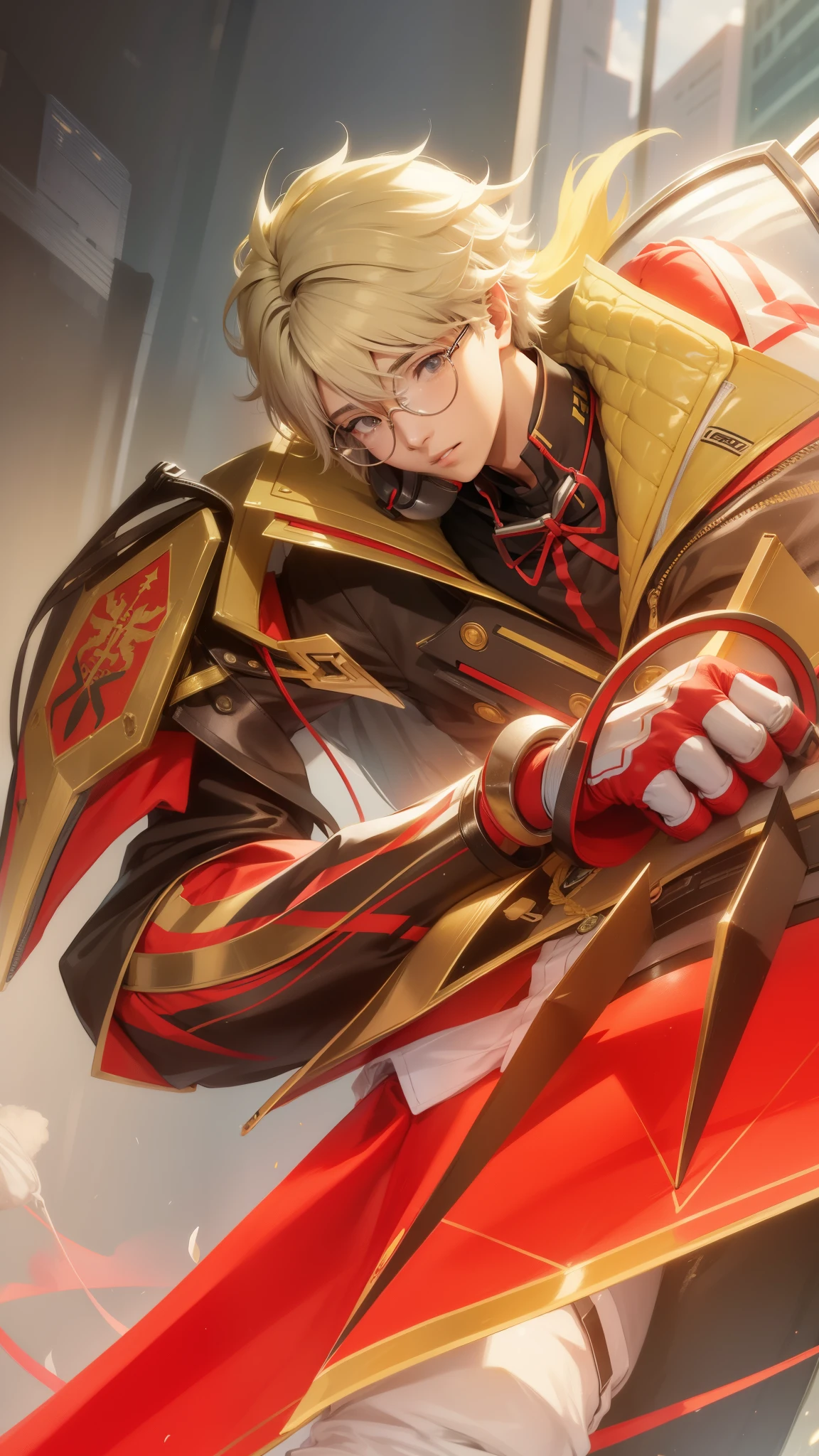 Ren Amamiya Persona, anime,uniforme de futebol, glasses, headphones on head