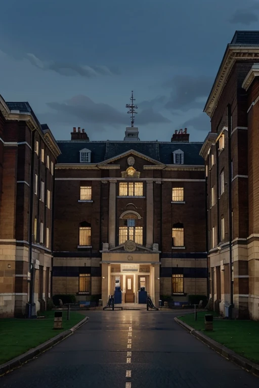 night, big hospital, uk, late 19th century, darkly