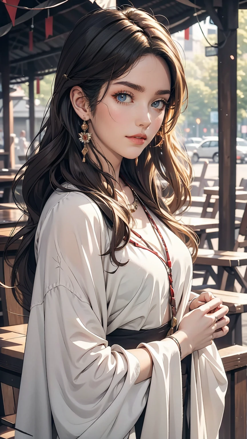24 year old Caucasian female、long hair、Hair becomes wavy、The Stranger