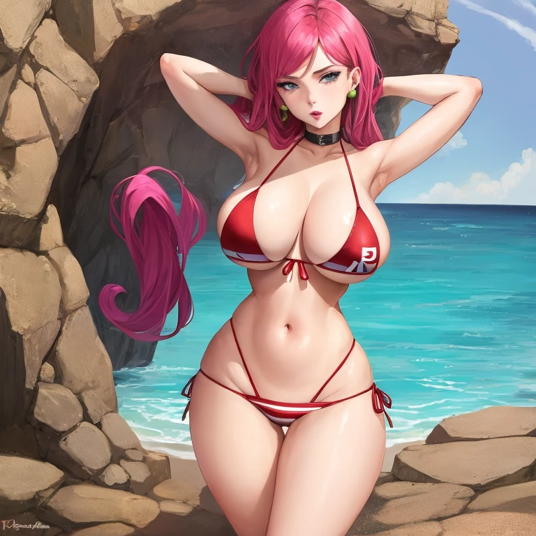 Jessie has big and is wearing her bikinis