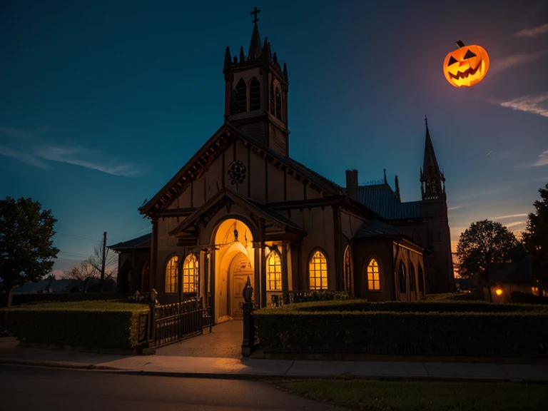 Halloween，fear，Haunted House，church，bright，European and American style，Vision，HD