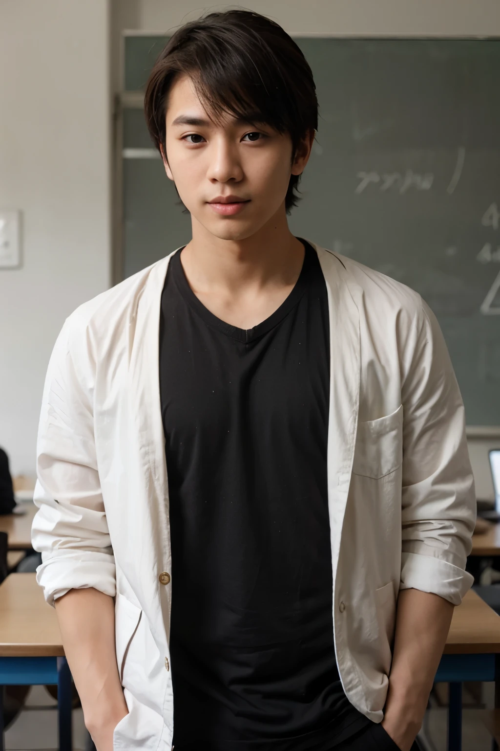asian handsome male student