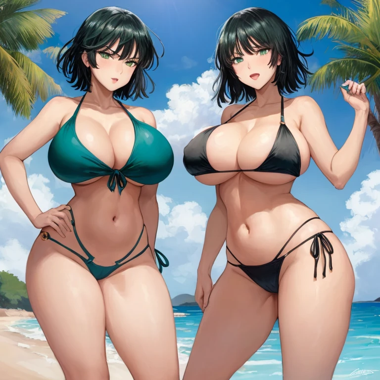 Fubuki has big boobs and is wearing her bikinis
