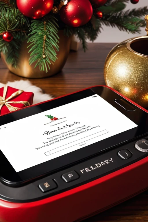 Various holiday wishes and events are posted on the phone