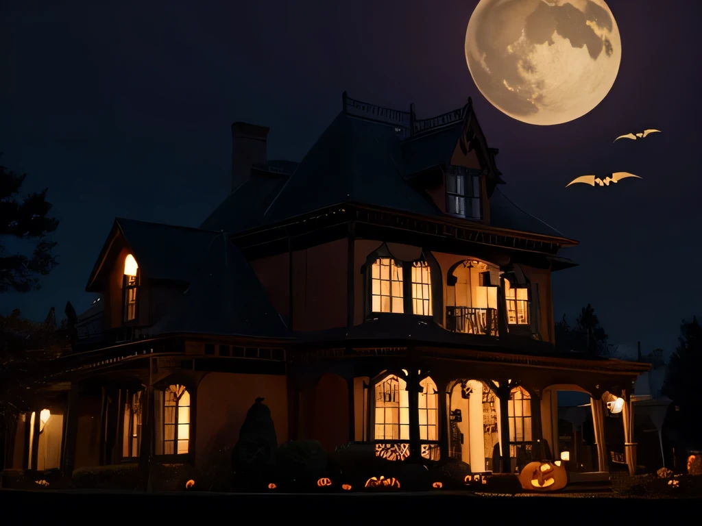 Halloween,Haunted House,vampire,night,European and American style,HD