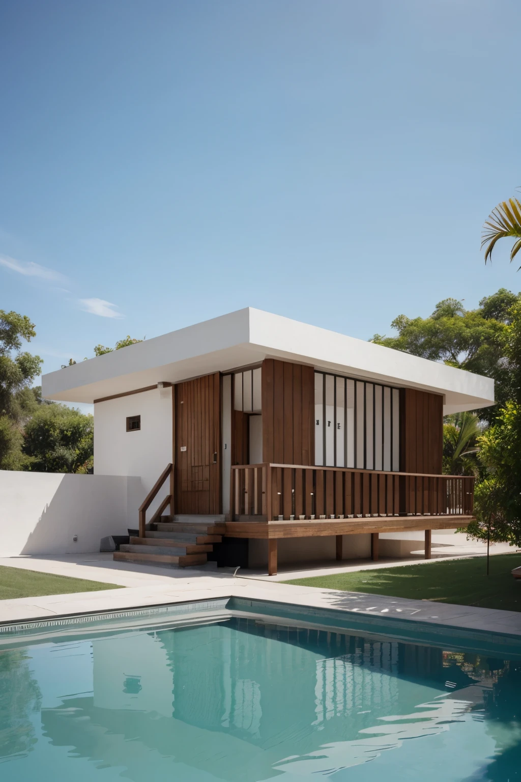 Represents an architectural building that represents happiness with aramonia, equilibrio y plenitud, con colores vivos, satisfaction, subjetiva, relative and architectural 
