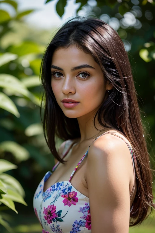 La misma mujer morena de ojos verdes