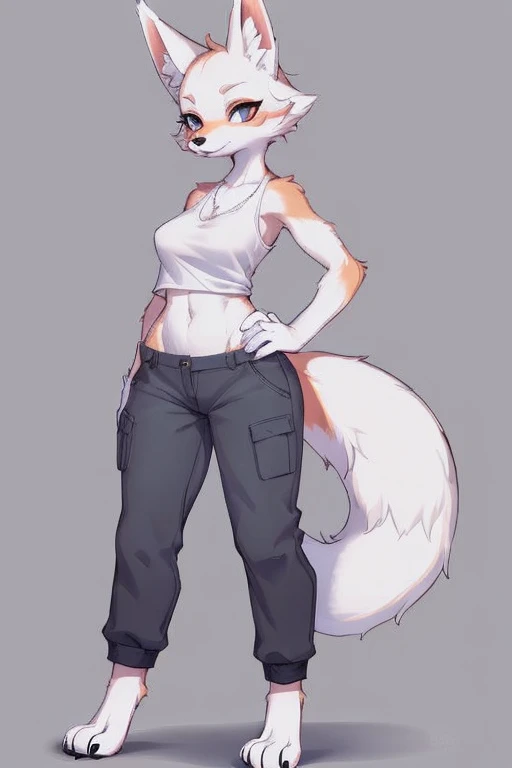 1girl, furry fox, fur white