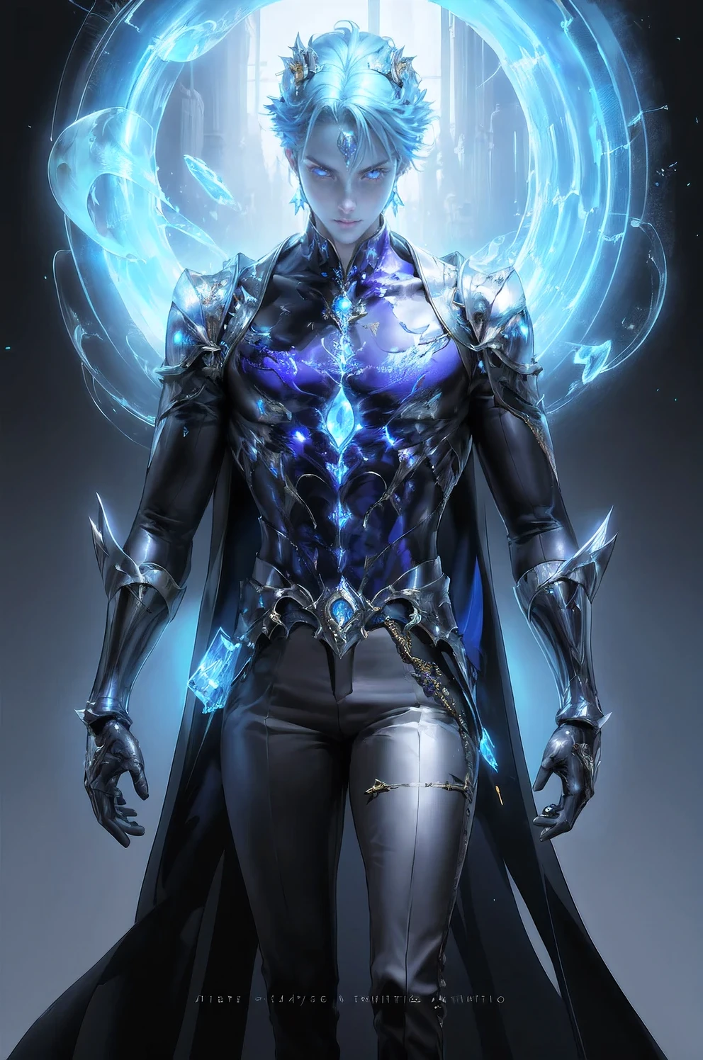 Full figure, seven -clinging shooting, 18 years old, wearing transparent science fiction clothes, exquisite faces, details, hands, ultimate details, amazing magnificence, LED internal lighting, Pedaipan style, fiber hair, glowing blue iris, glowing blue iris. ,,