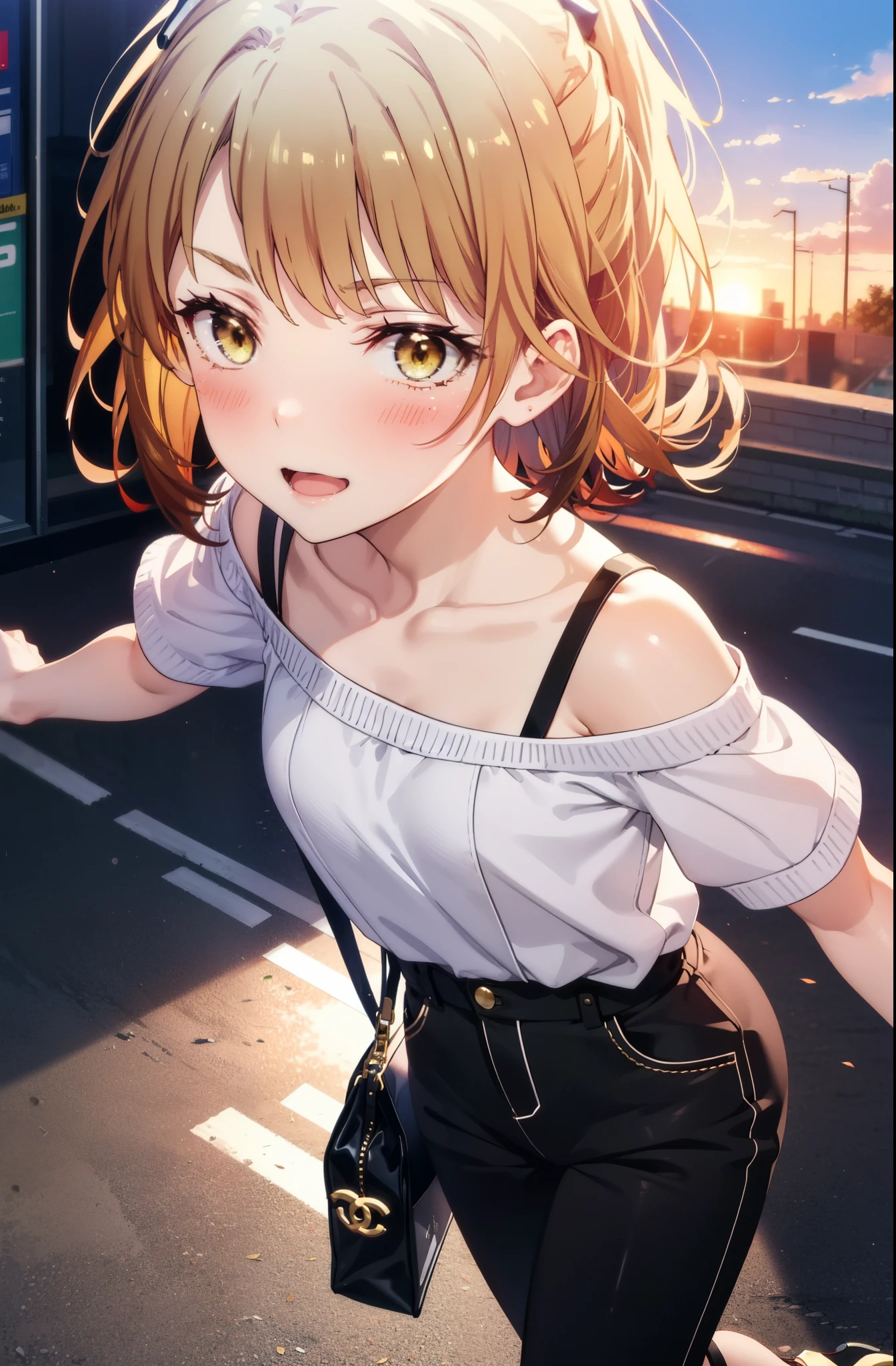 Irohaisshiki, isshiki iroha, Long Hair, Brown Hair, (Brown eyes:1.5), blush,Shoulder length and short braids,ponytail,
happy smile, smile, Open your mouth,Blue Tank Top,Heart Necklace,Skinny jeans,Stiletto heels,Daytime,Clear skies,Walking,So that the whole body goes into the illustration,
break outdoors, Building district,
break looking at viewer,
break (masterpiece:1.2), Highest quality, High resolution, unity 8k wallpaper, (figure:0.8), (Beautiful attention to detail:1.6), Highly detailed face, Perfect lighting, Highly detailed CG, (Perfect hands, Perfect Anatomy),